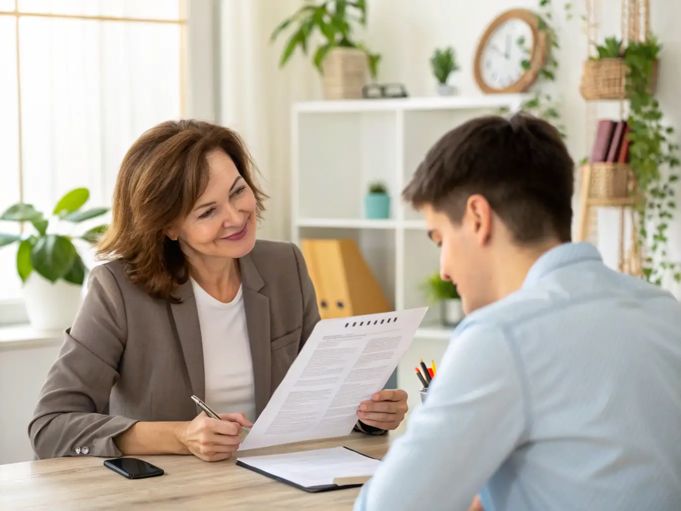 An image of a career coach providing guidance and support to a job seeker, emphasizing the expert help offered by Job Seeker.